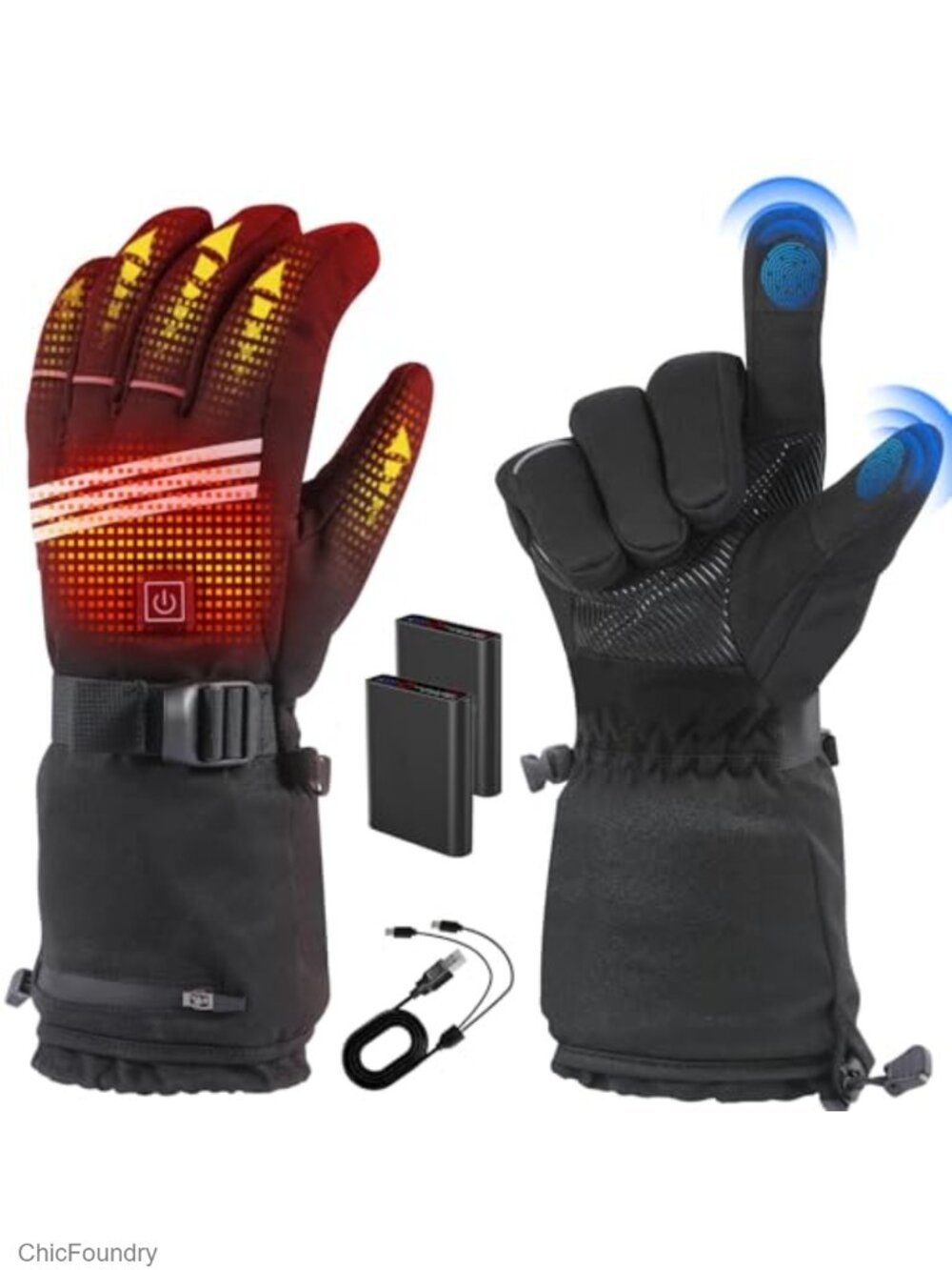 Rechargeable Heated Gloves 4 Temperature Modes Fleece Winter Gloves